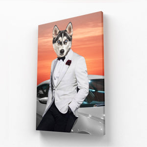 007 (James Bond Inspired): Custom Pet Canvas - Paw & Glory - Dog Portraits - Pet Portraits