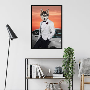 007 (James Bond Inspired): Custom Pet Portrait - Paw & Glory - Dog Portraits - Pet Portraits