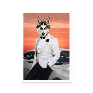 007 (James Bond Inspired): Custom Pet Poster - Paw & Glory - Dog Portraits - Pet Portraits