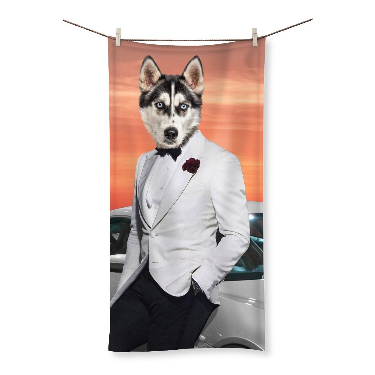 007 (James Bond Inspired): Custom Pet Towel - Paw & Glory - Dog Portraits - Pet Portraits