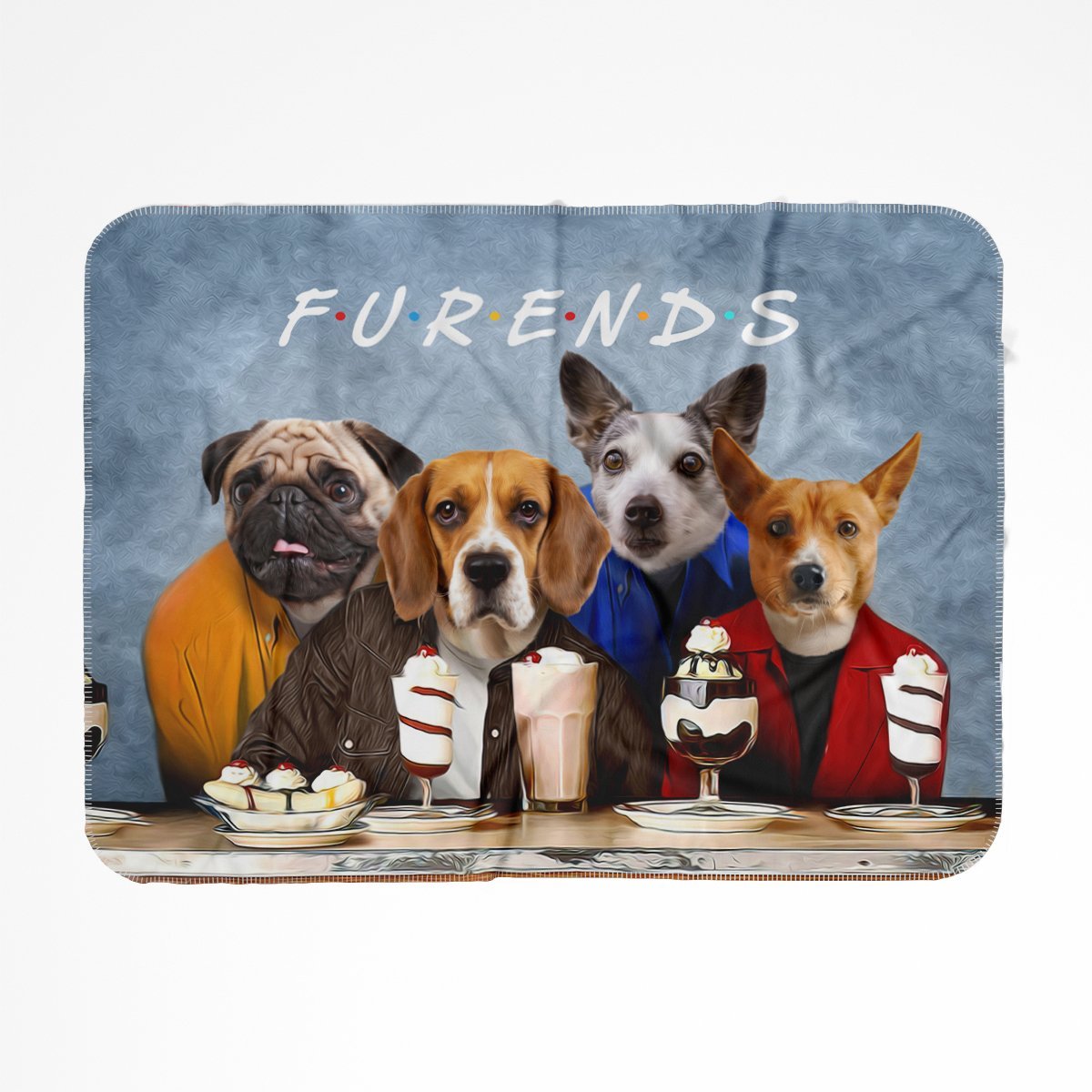 4 Furends: Custom Pet Blanket - Paw & Glory - Dog Portraits - Pet Portraits