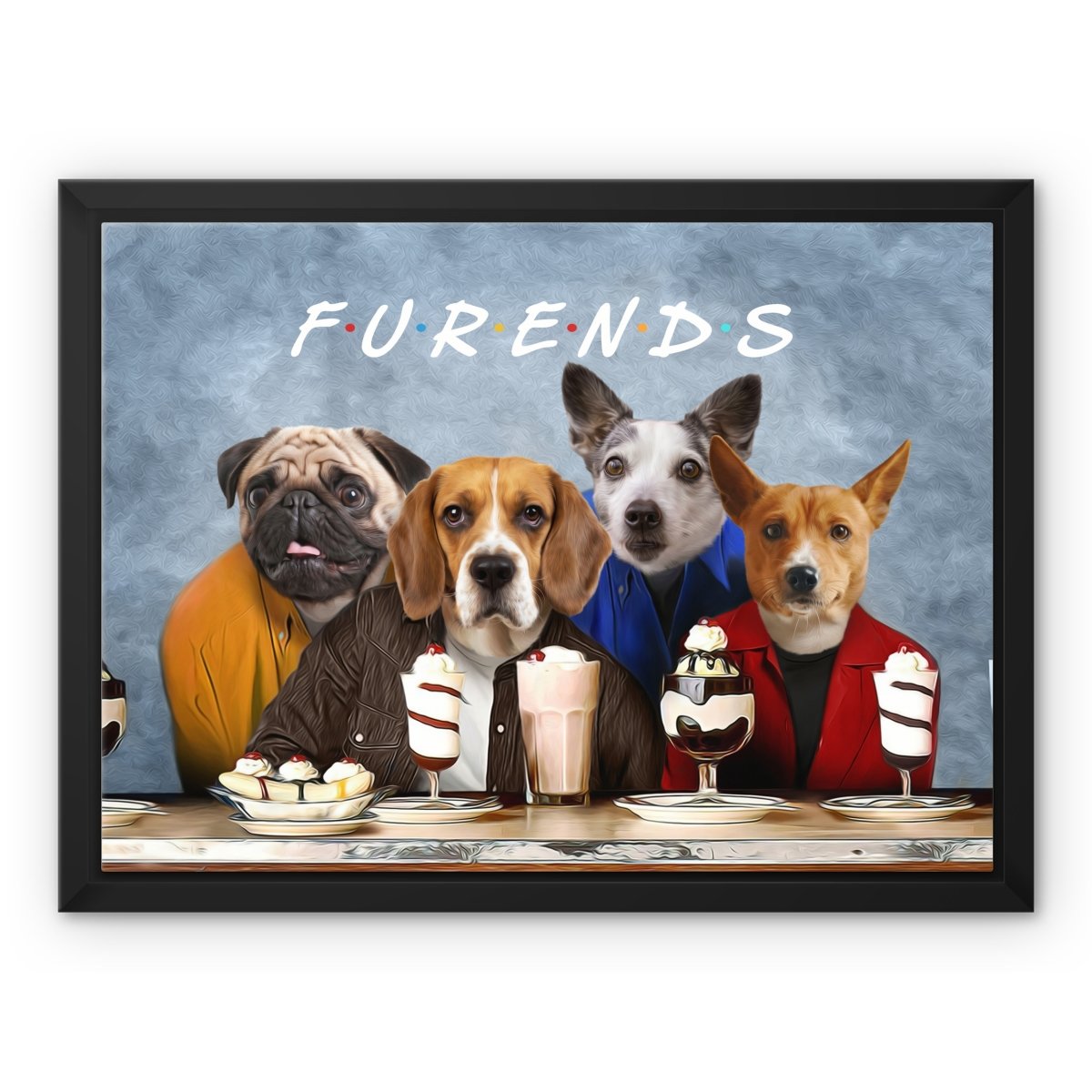 4 Furends: Custom Pet Canvas - Paw & Glory - Dog Portraits - Pet Portraits