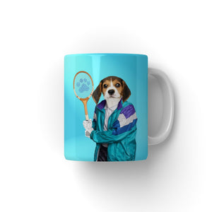 80s Tennis Champ: Custom Pet Coffee Mug - Paw & Glory - Dog Portraits - Pet Portraits