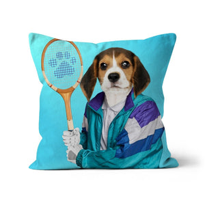 80s Tennis Champ: Custom Pet Pillow - Paw & Glory - Dog Portraits - Pet Portraits