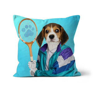 80s Tennis Champ: Custom Pet Pillow - Paw & Glory - Dog Portraits - Pet Portraits