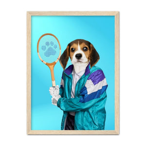 80s Tennis Champ: Custom Pet Portrait - Paw & Glory - Dog Portraits - Pet Portraits