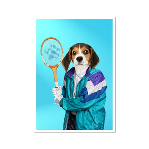 80s Tennis Champ: Custom Pet Portrait - Paw & Glory - Dog Portraits - Pet Portraits