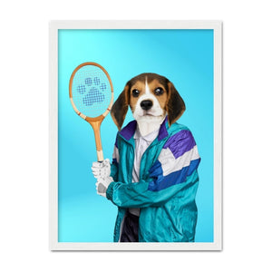 80s Tennis Champ: Custom Pet Portrait - Paw & Glory - Dog Portraits - Pet Portraits