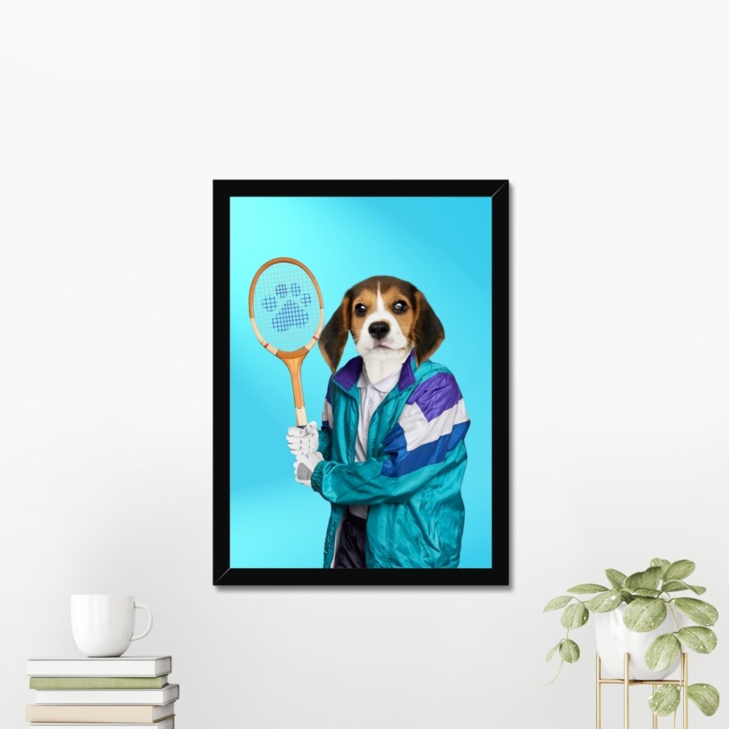 80s Tennis Champ: Custom Pet Portrait - Paw & Glory - Dog Portraits - Pet Portraits