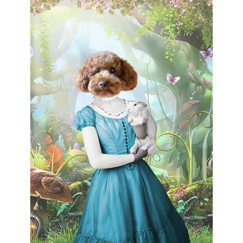 Alice in Wonderland: Custom Digital Download Pet Portrait - Paw & Glory - Dog Portraits - Pet Portraits