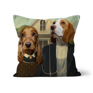 American Gothic: Custom Pet Pillow - Paw & Glory - Dog Portraits - Pet Portraits