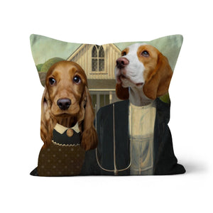 American Gothic: Custom Pet Pillow - Paw & Glory - Dog Portraits - Pet Portraits