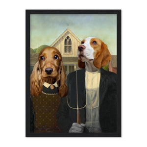 American Gothic: Custom Pet Portrait - Paw & Glory - Dog Portraits - Pet Portraits