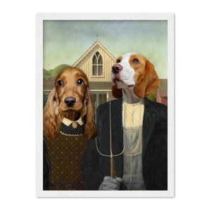 American Gothic: Custom Pet Portrait - Paw & Glory - Dog Portraits - Pet Portraits