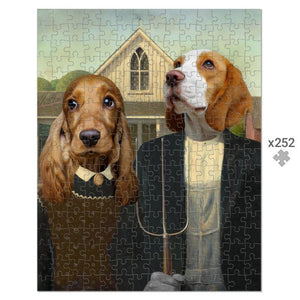 American Gothic: Custom Pet Puzzle - Paw & Glory - Dog Portraits - Pet Portraits