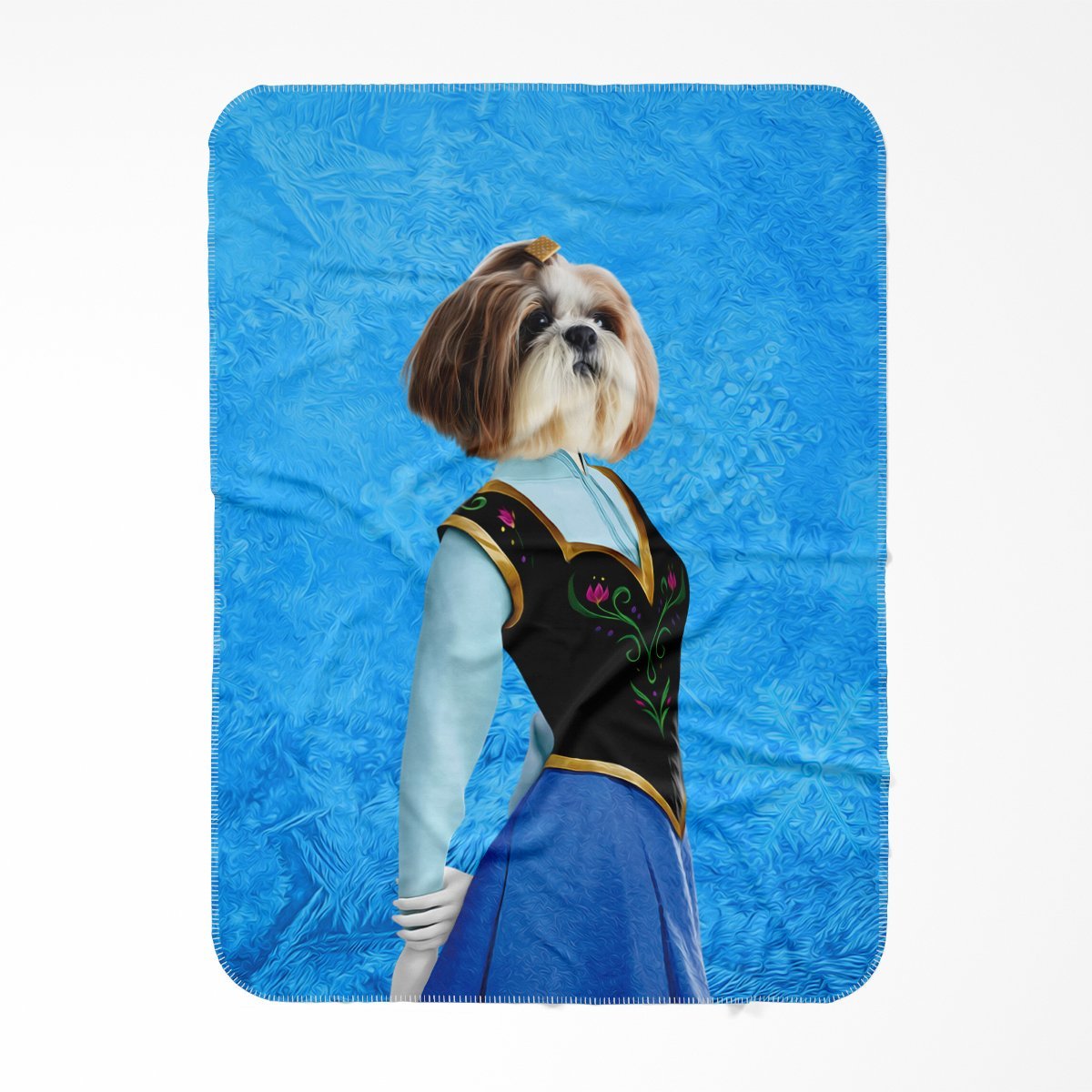 Ana (Frozen Inspired): Custom Pet Blanket - Paw & Glory - Dog Portraits - Pet Portraits