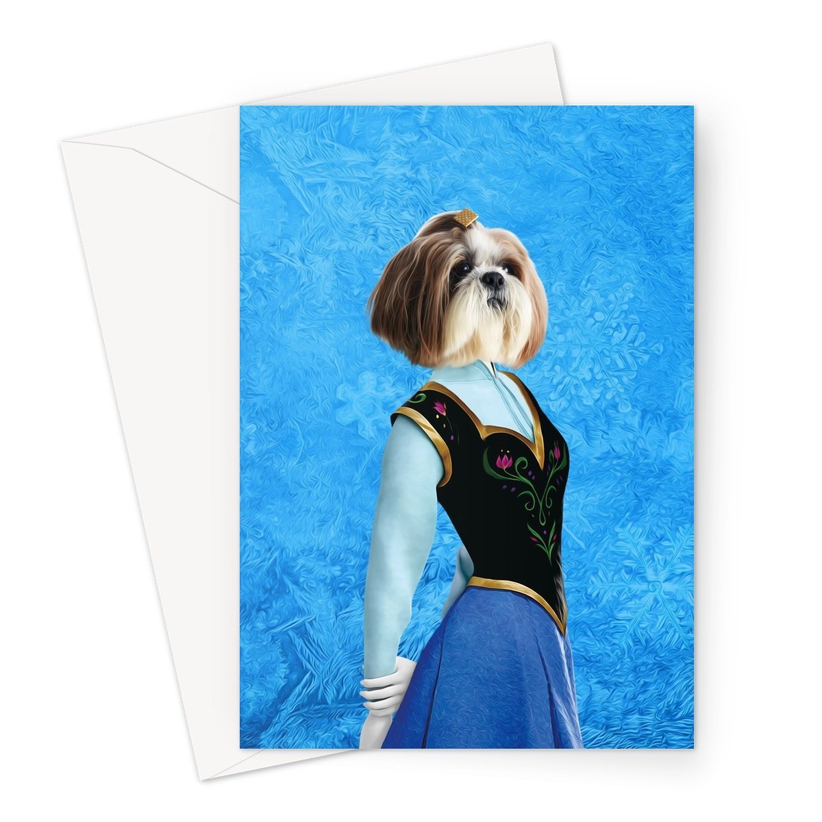 Ana (Frozen Inspired): Custom Pet Greeting Card - Paw & Glory - Dog Portraits - Pet Portraits