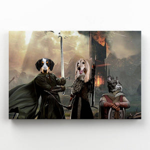 Aragon, Legolas & Gimli: Custom Pet Canvas - Paw & Glory - Dog Portraits - Pet Portraits