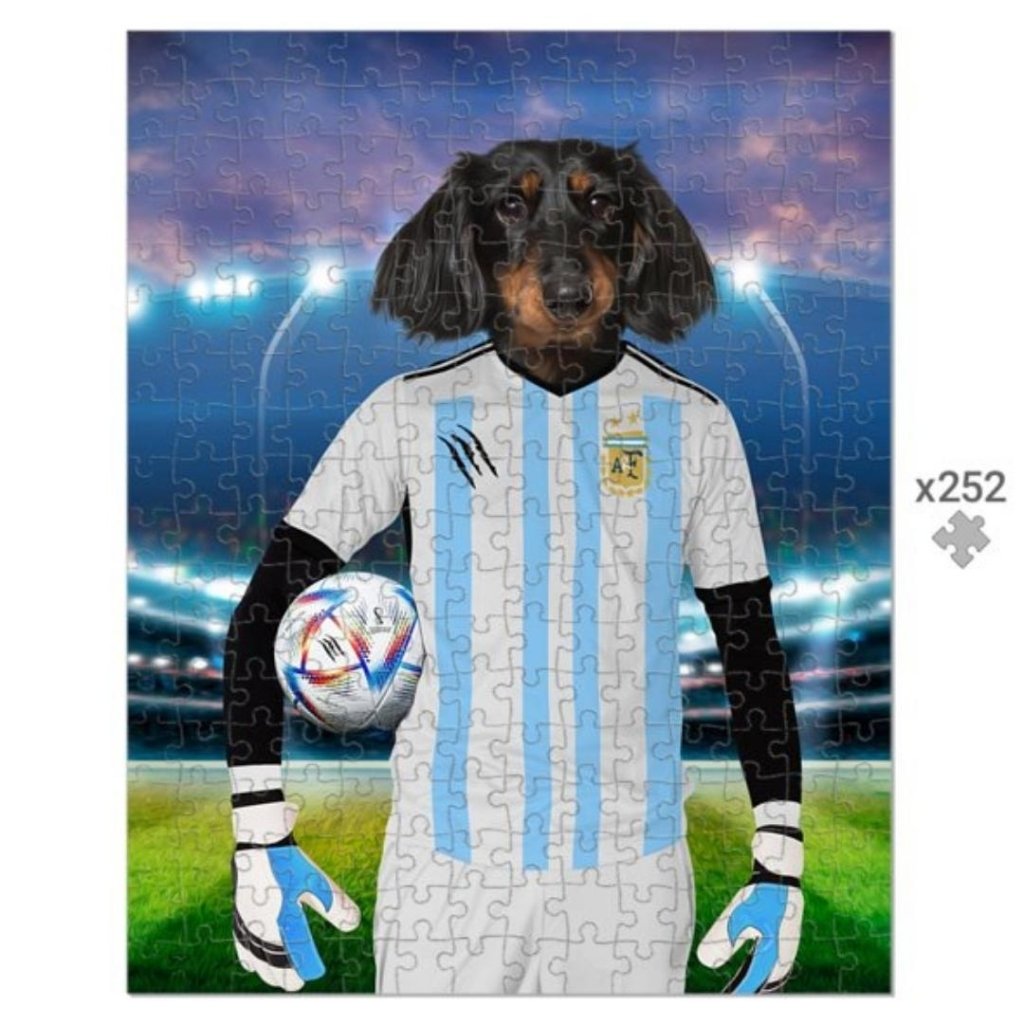 Argentina Football Team (FIFA 2022): Custom Pet Puzzle - Paw & Glory - Dog Portraits - Pet Portraits