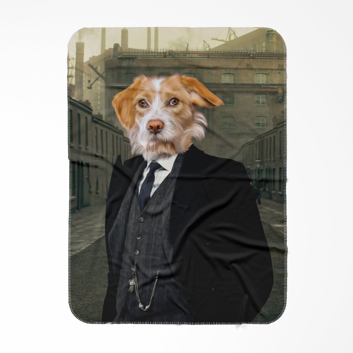 Arthur (Peaky Blinders Inspired): Custom Pet Blanket - Paw & Glory - Dog Portraits - Pet Portraits