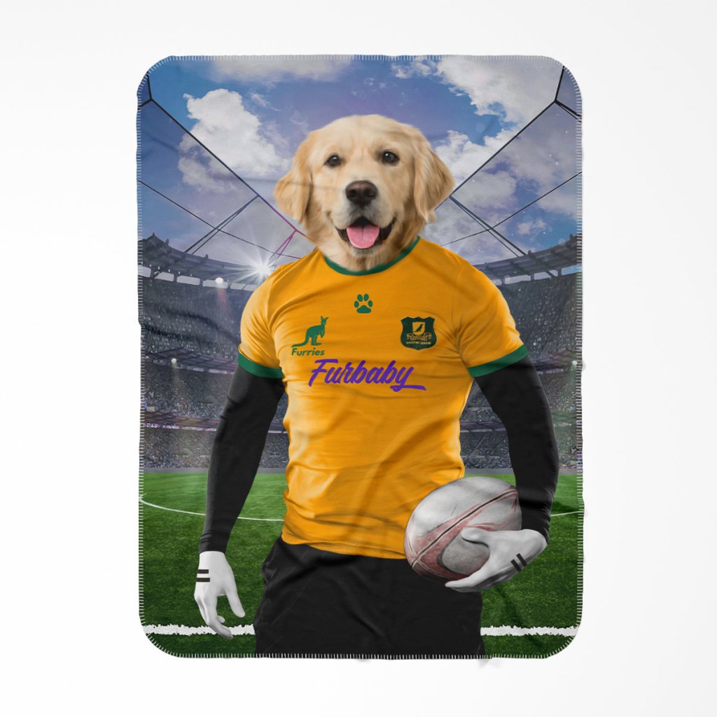 Australia Rugby Team: Custom Pet Blanket - Paw & Glory - Dog Portraits - Pet Portraits