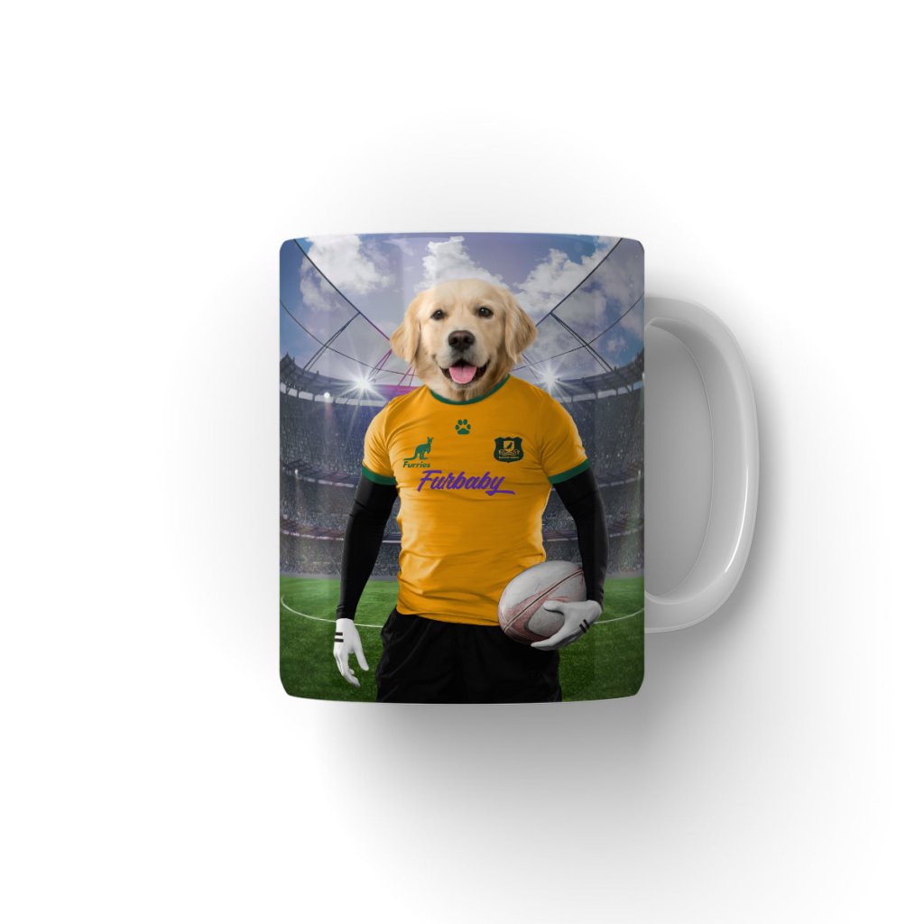 Australia Rugby Team: Custom Pet Coffee Mug - Paw & Glory - Dog Portraits - Pet Portraits