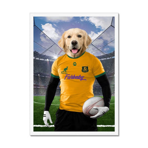 Australia Rugby Team: Custom Pet Portrait - Paw & Glory - Dog Portraits - Pet Portraits