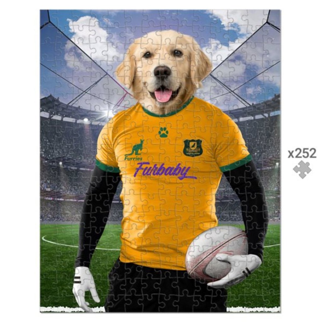 Australia Rugby Team: Custom Pet Puzzle - Paw & Glory - Dog Portraits - Pet Portraits