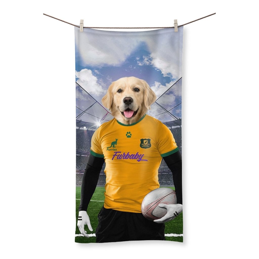 Australia Rugby Team: Custom Pet Towel - Paw & Glory - Dog Portraits - Pet Portraits