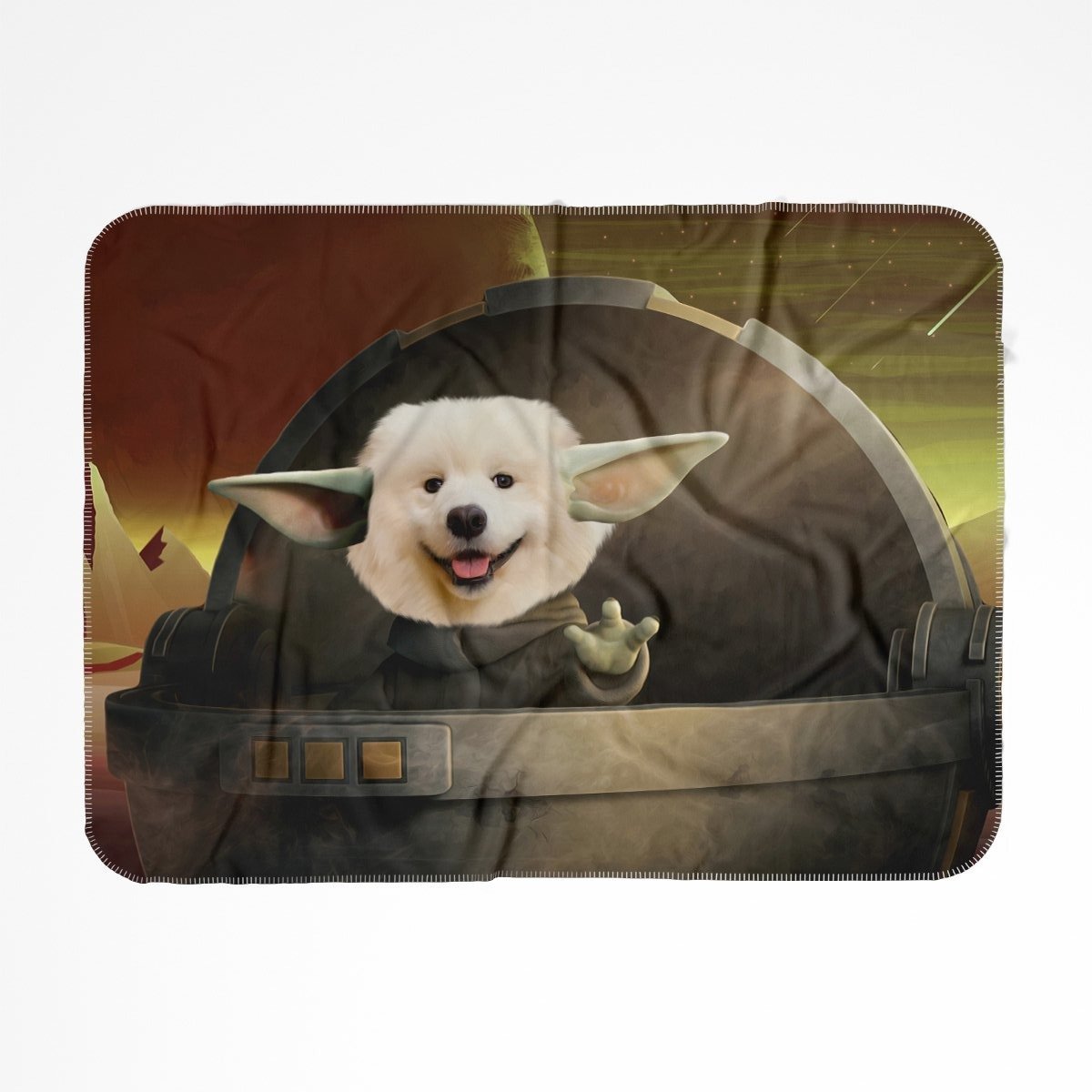 Baby Yoda: Custom Pet Blanket - Paw & Glory - Dog Portraits - Pet Portraits