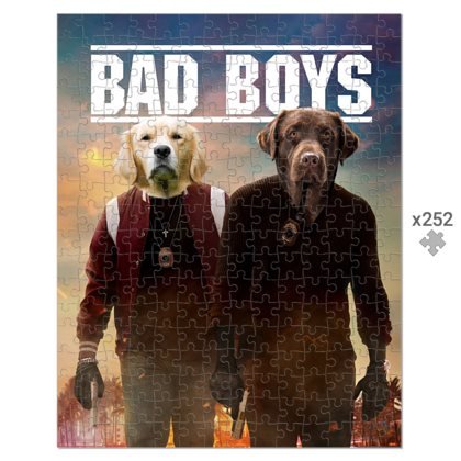 Bad Boys: Custom Pet Puzzle - Paw & Glory - Dog Portraits - Pet Portraits