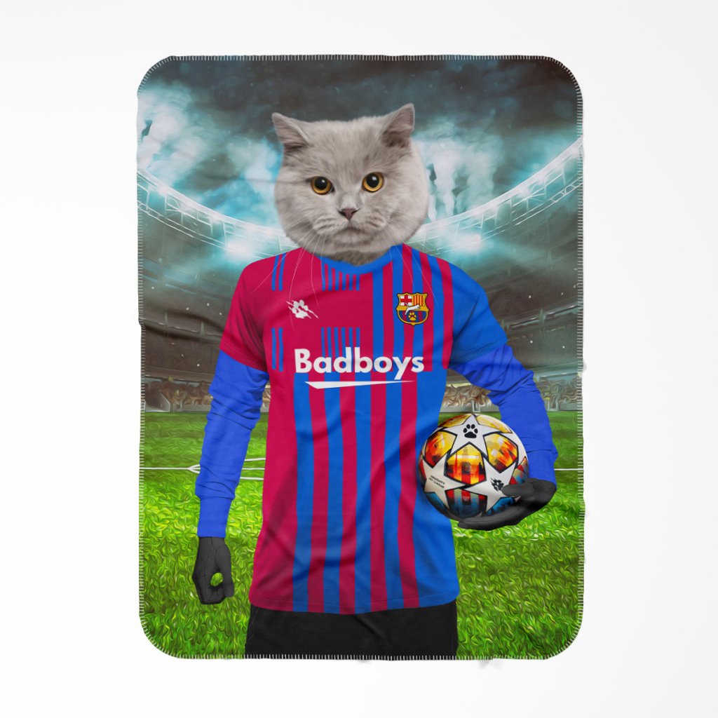 Barkcelona Football Club: Custom Pet Blanket - Paw & Glory - Dog Portraits - Pet Portraits