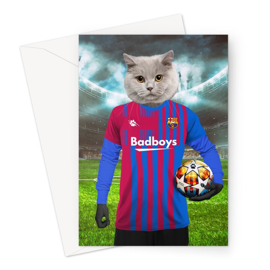 Barkcelona Football Club: Custom Pet Greeting Card - Paw & Glory - Dog Portraits - Pet Portraits