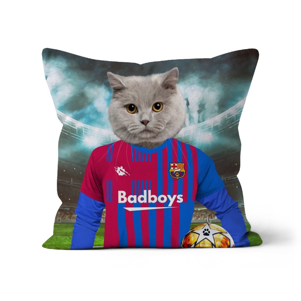 Barkcelona Football Club: Custom Pet Pillow - Paw & Glory - Dog Portraits - Pet Portraits