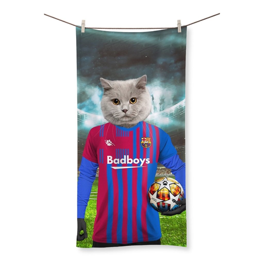 Barkcelona Football Club: Custom Pet Towel - Paw & Glory - Dog Portraits - Pet Portraits