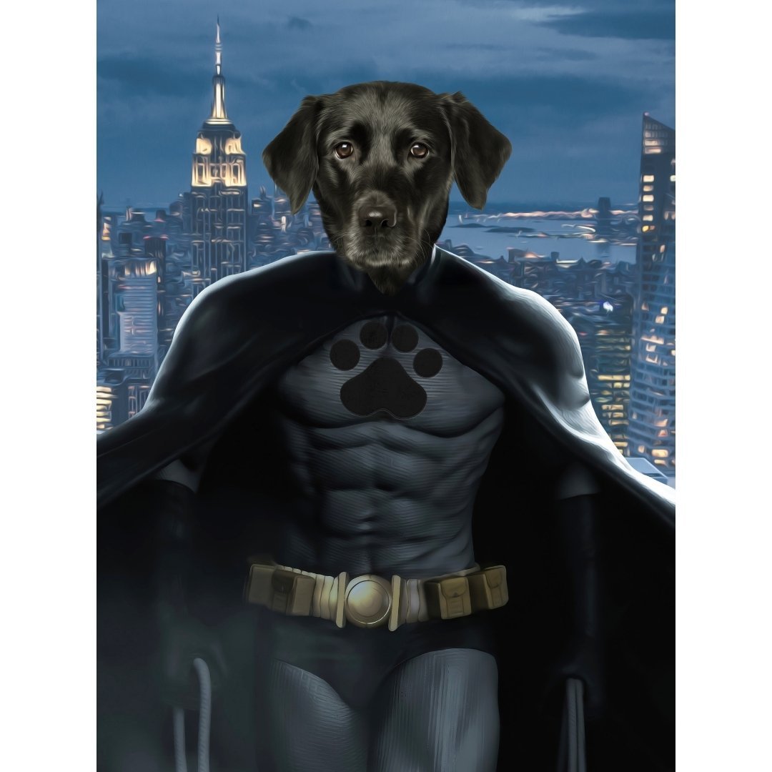 Batman: Custom Digital Download Pet Portrait - Paw & Glory - Dog Portraits - Pet Portraits