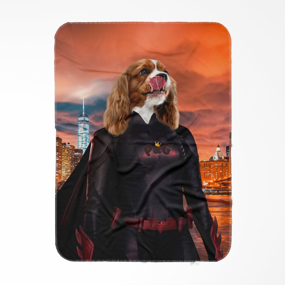 Batwoman: Custom Pet Blanket - Paw & Glory - Dog Portraits - Pet Portraits