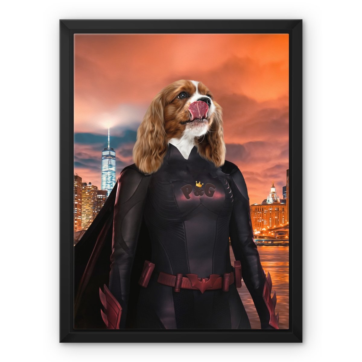 Batwoman: Custom Pet Canvas - Paw & Glory - Dog Portraits - Pet Portraits