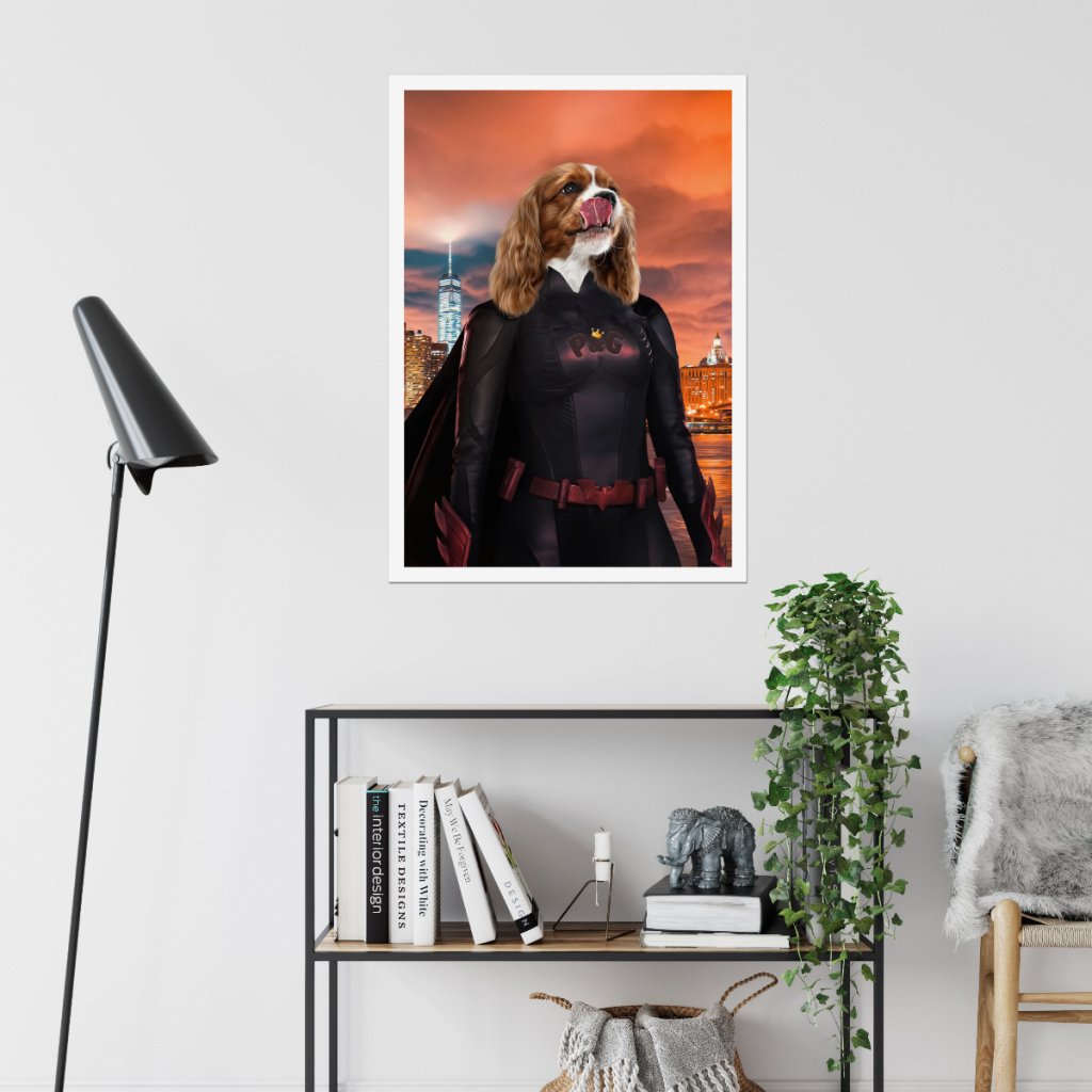 Batwoman: Custom Pet Poster - Paw & Glory - Dog Portraits - Pet Portraits