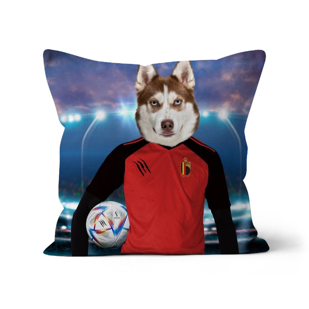 Belgium Football Team (FIFA 2022): Custom Pet Pillow - Paw & Glory - Dog Portraits - Pet Portraits