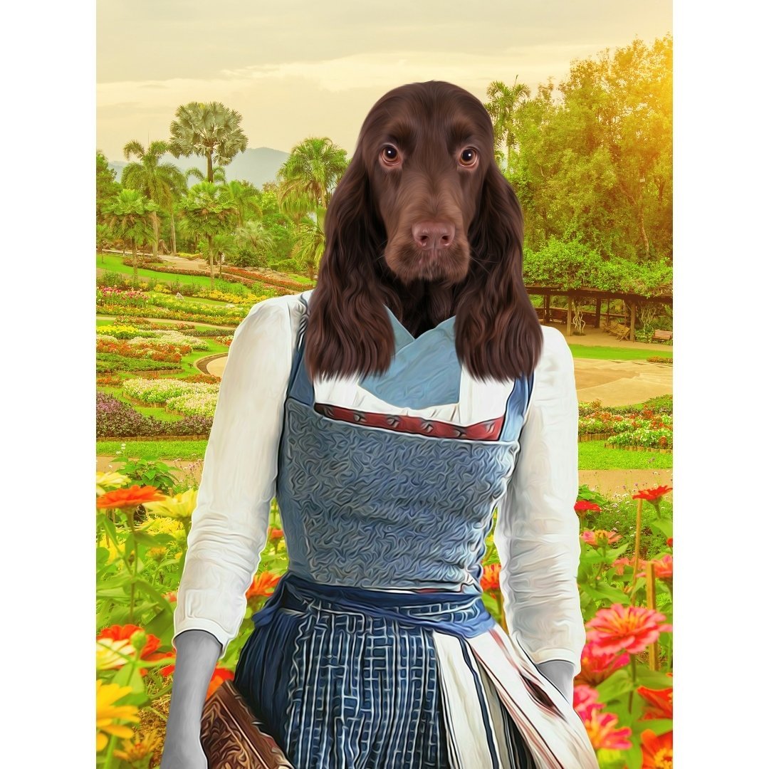 Belle (Beauty & The Beast Inspired): Custom Digital Download Pet Portrait - Paw & Glory - Dog Portraits - Pet Portraits