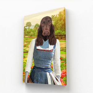 Belle (Beauty & The Beast Inspired): Custom Pet Canvas - Paw & Glory - Dog Portraits - Pet Portraits