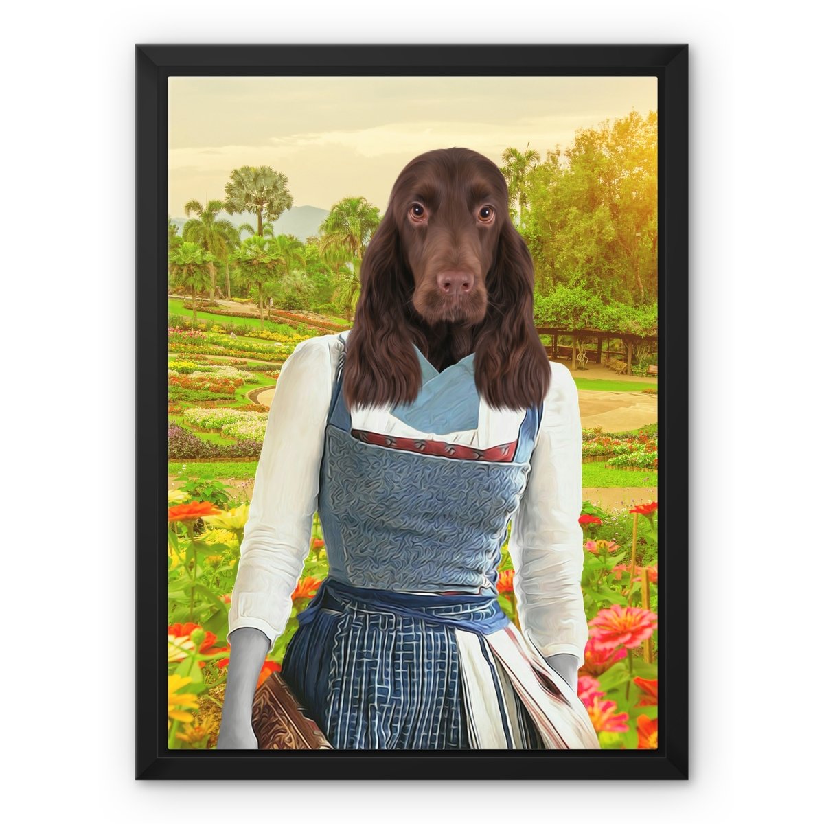 Belle (Beauty & The Beast Inspired): Custom Pet Canvas - Paw & Glory - Dog Portraits - Pet Portraits