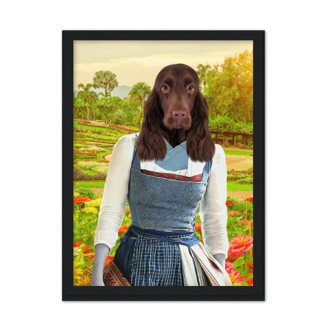 Belle (Beauty & The Beast Inspired): Custom Pet Portrait - Paw & Glory - Dog Portraits - Pet Portraits