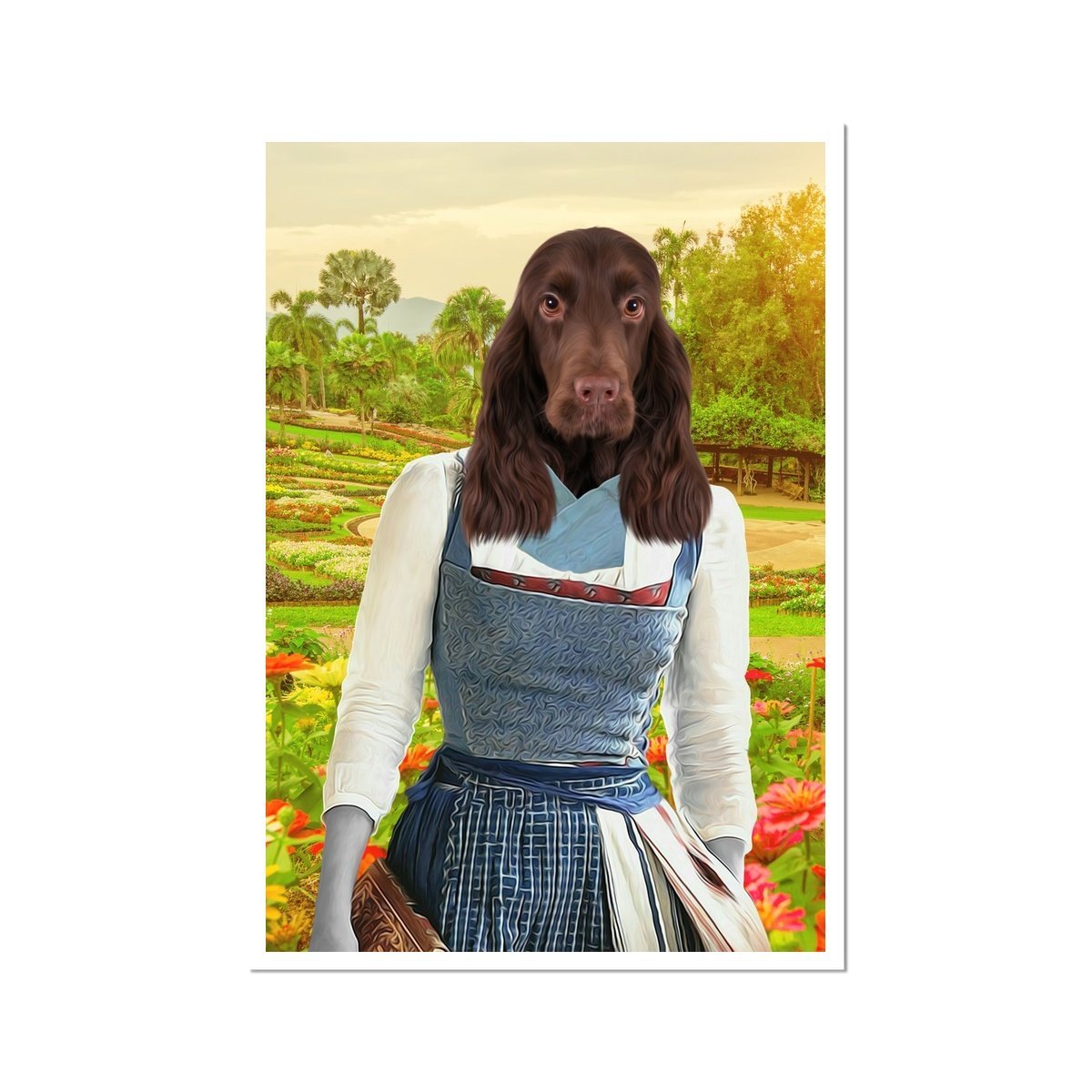 Belle (Beauty & The Beast Inspired): Custom Pet Poster - Paw & Glory - Dog Portraits - Pet Portraits