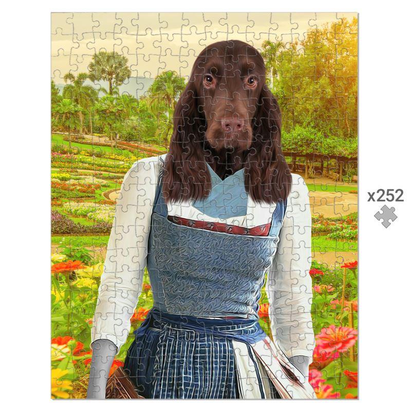 Belle (Beauty & The Beast Inspired): Custom Pet Puzzle - Paw & Glory - Dog Portraits - Pet Portraits