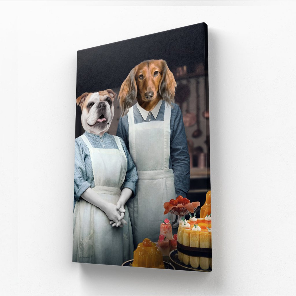 Beryl & Daisy (Downton Abbey Inspired): Custom Pet Canvas - Paw & Glory - Dog Portraits - Pet Portraits