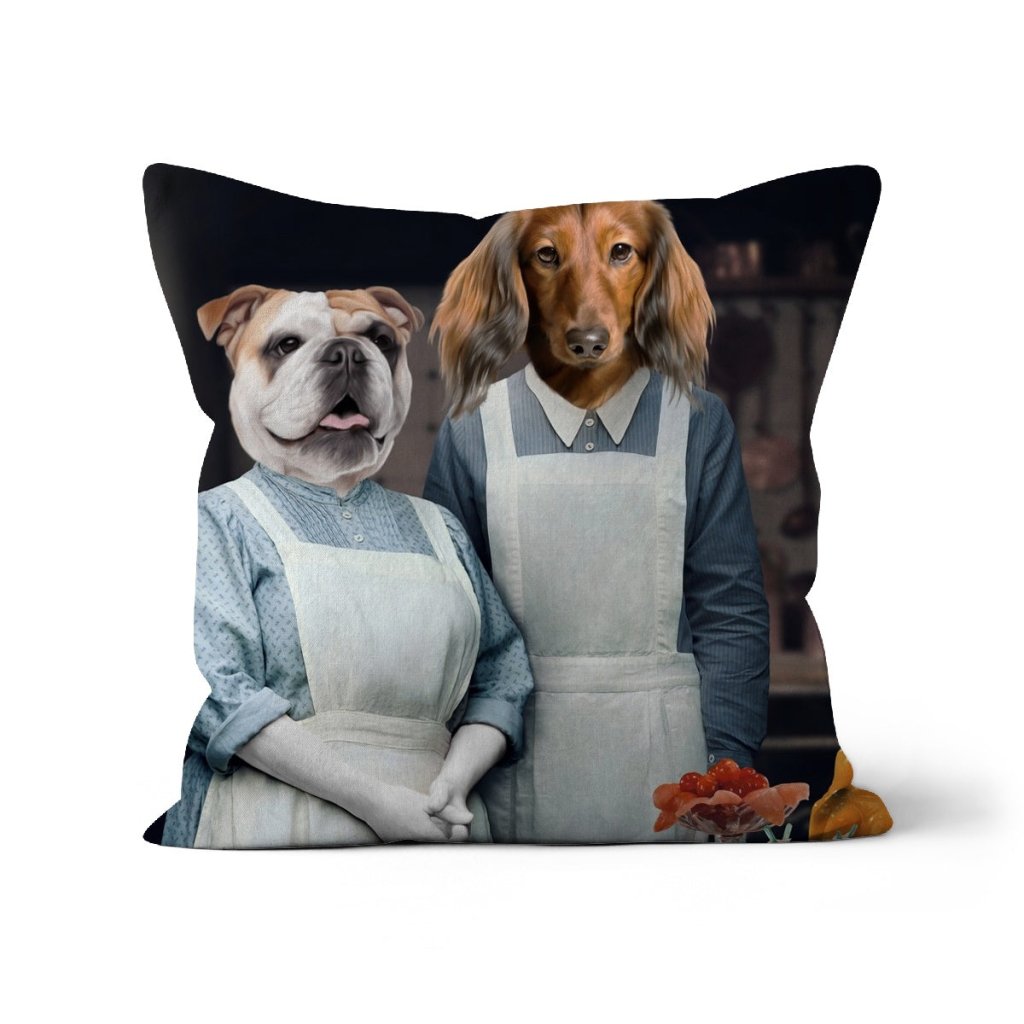 Beryl & Daisy (Downton Abbey Inspired): Custom Pet Pillow - Paw & Glory - Dog Portraits - Pet Portraits