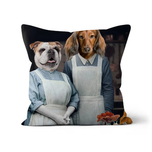 Beryl & Daisy (Downton Abbey Inspired): Custom Pet Pillow - Paw & Glory - Dog Portraits - Pet Portraits