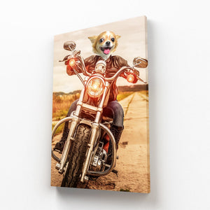 Biker Chick: Custom Pet Canvas - Paw & Glory - Dog Portraits - Pet Portraits